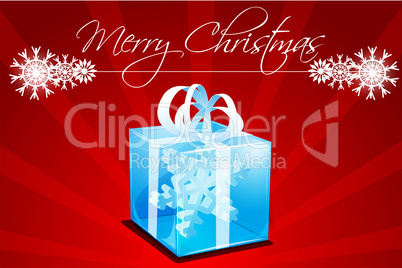 merry christmas card with gift