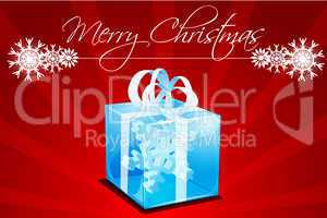 merry christmas card with gift