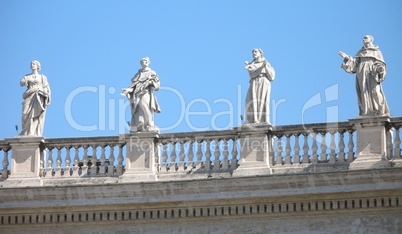 Statues in St Peter's Square in Rome