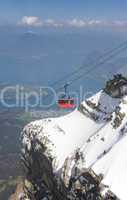 Red Cable Car, Lake Lucerne and Swiss Alps