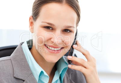 Young businesswoman on the phone with her cellphone
