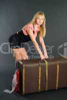 Beautiful girl with suitcase