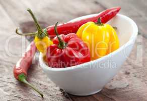 Chili und Habanero in Schale / chili and habanero in bowl