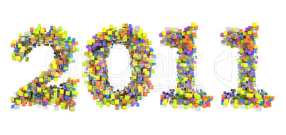 Abstract cubes font new year 2011