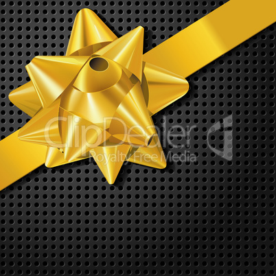 Yellow bow on gift