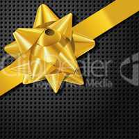 Yellow bow on gift