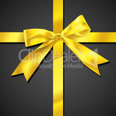 Yellow ribbon on black background