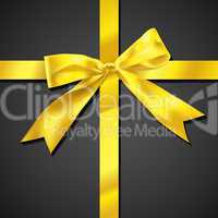 Yellow ribbon on black background