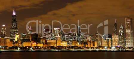 Chicago at night - Panoramic view