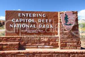 Entrance of Capitol Reef NP