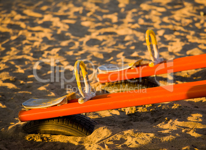 Children's playset on beach