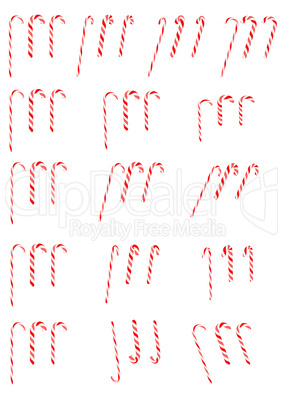 Collection of Candy canes isolated