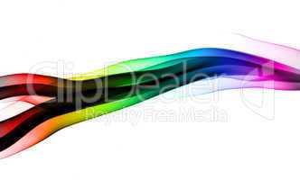 Abstract colorful fume wave on white