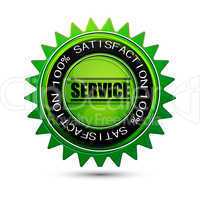 100% satisfaction service tag