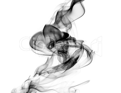 Abstract fume swirls on white