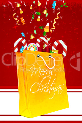 merry christmas card with gifts