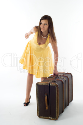 Girl with suitcase