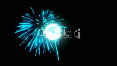 Blue rotating Fireworks with slow motion