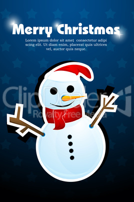 abstract christmas card with snowman