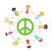 peace sign with kids