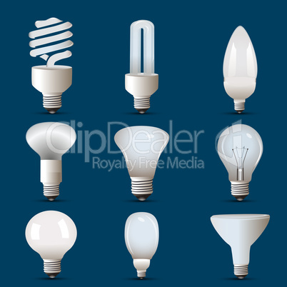 different shapes of cfl and bulb
