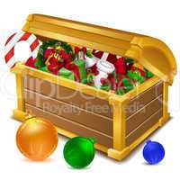 treasure chest full of christmas goodies