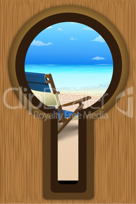 beach view from key hole