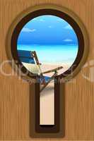 beach view from key hole