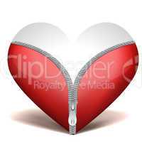 unzipped heart