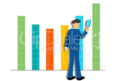 growth graph with businessman