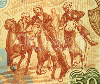 Horsemen Competing at Buzkashi