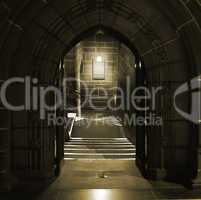 Arched doors in ancient building