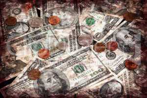 Dollarscheine und -münzen