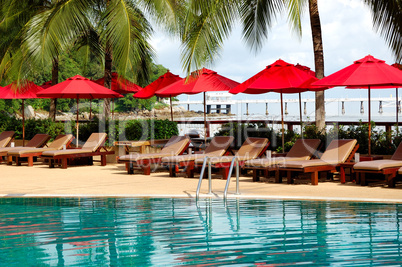 Swimming pool at the luxury hotel, Phuket, Thailand