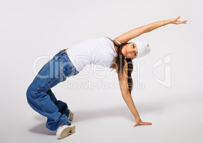 Young tomboy in breakdance