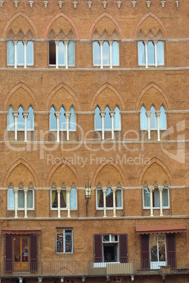 Fassade am Il Campo in Siena, Toskana, Italien - Facades at the place Il Campo in Siena, Tuscany, Italy