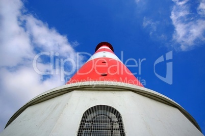 Leuchtturm Westerhever an der Nordsee von unten