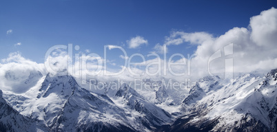 Panorama Mountains in clouds