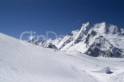 Snowboard park. Ski resort.