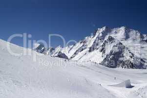 Snowboard park. Ski resort.