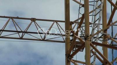 construction crane in motion close up