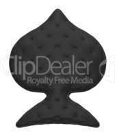 Luxury black leather spades isolated