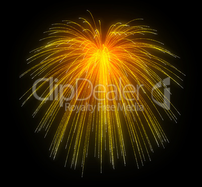 Orange fireworks at night