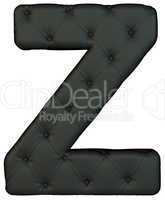 Luxury black leather font Z letter