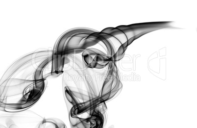 Abstract fume swirls on white