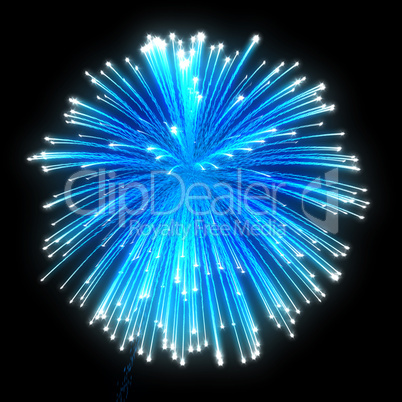 Blue festive fireworks at night