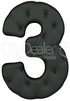 Luxury black leather font 3 figure