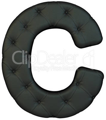 Luxury black leather font C letter