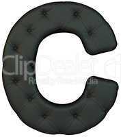 Luxury black leather font C letter