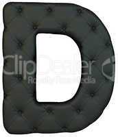 Luxury black leather font D letter